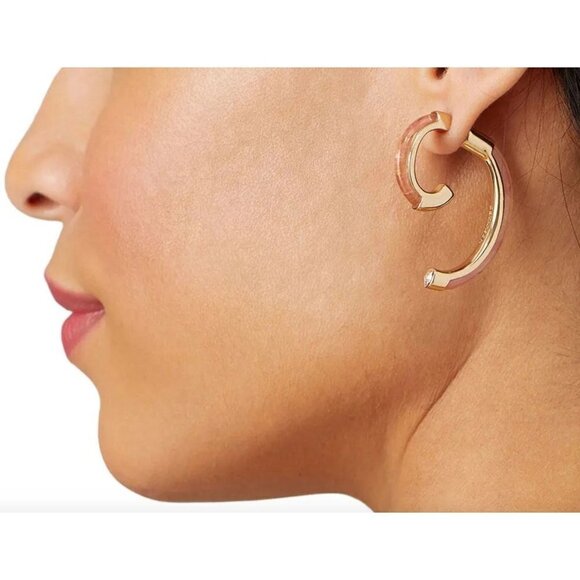 DEMARSON Cherry Quartz Gold Luna Earrings Gold Womens Size OS - Picture 2 of 7